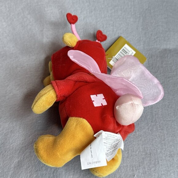 Firefly Pooh Love Bug Pink Wings The Disney Store Bean Bag Plush 8" Dated 2000 - Picture 4 of 6